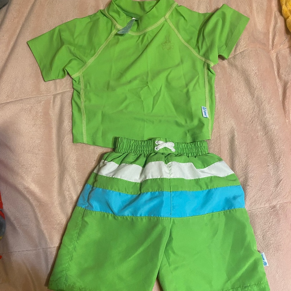 Infant swim trunks and rash guard